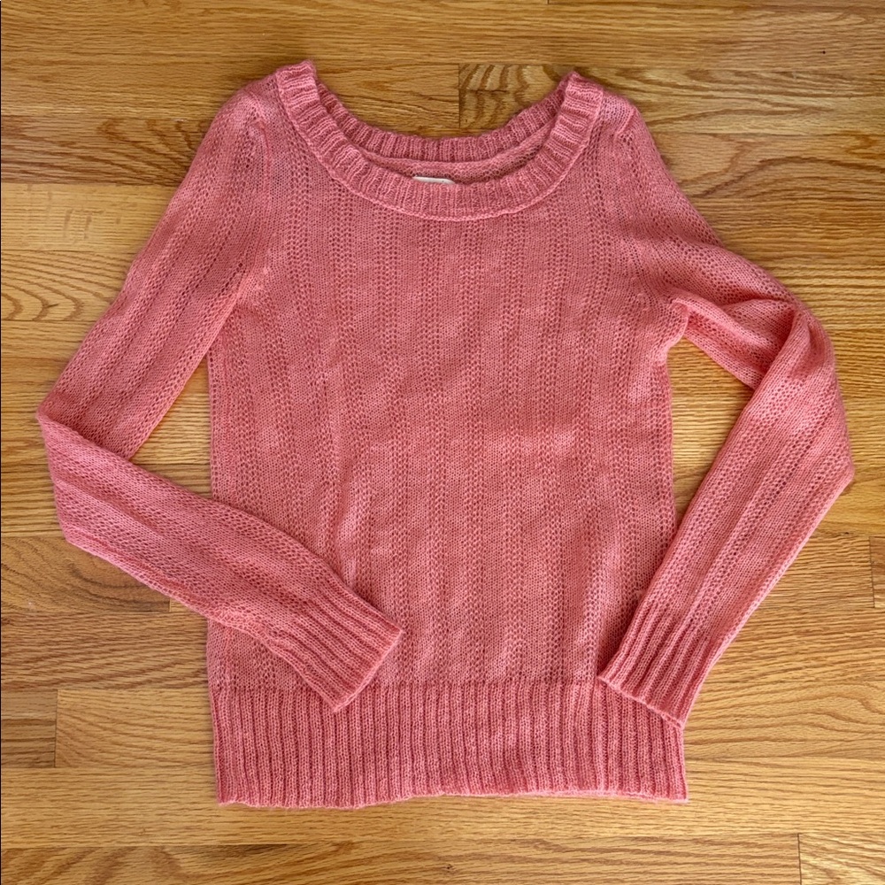 Aerie NWOT Coral Crew Neck Sweater